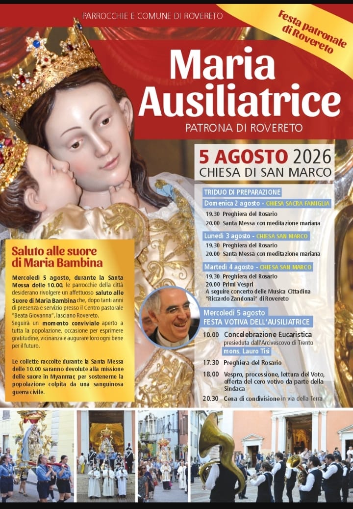 FESTA DI MARIA AUSILIATRICE, Patrona di Rovereto